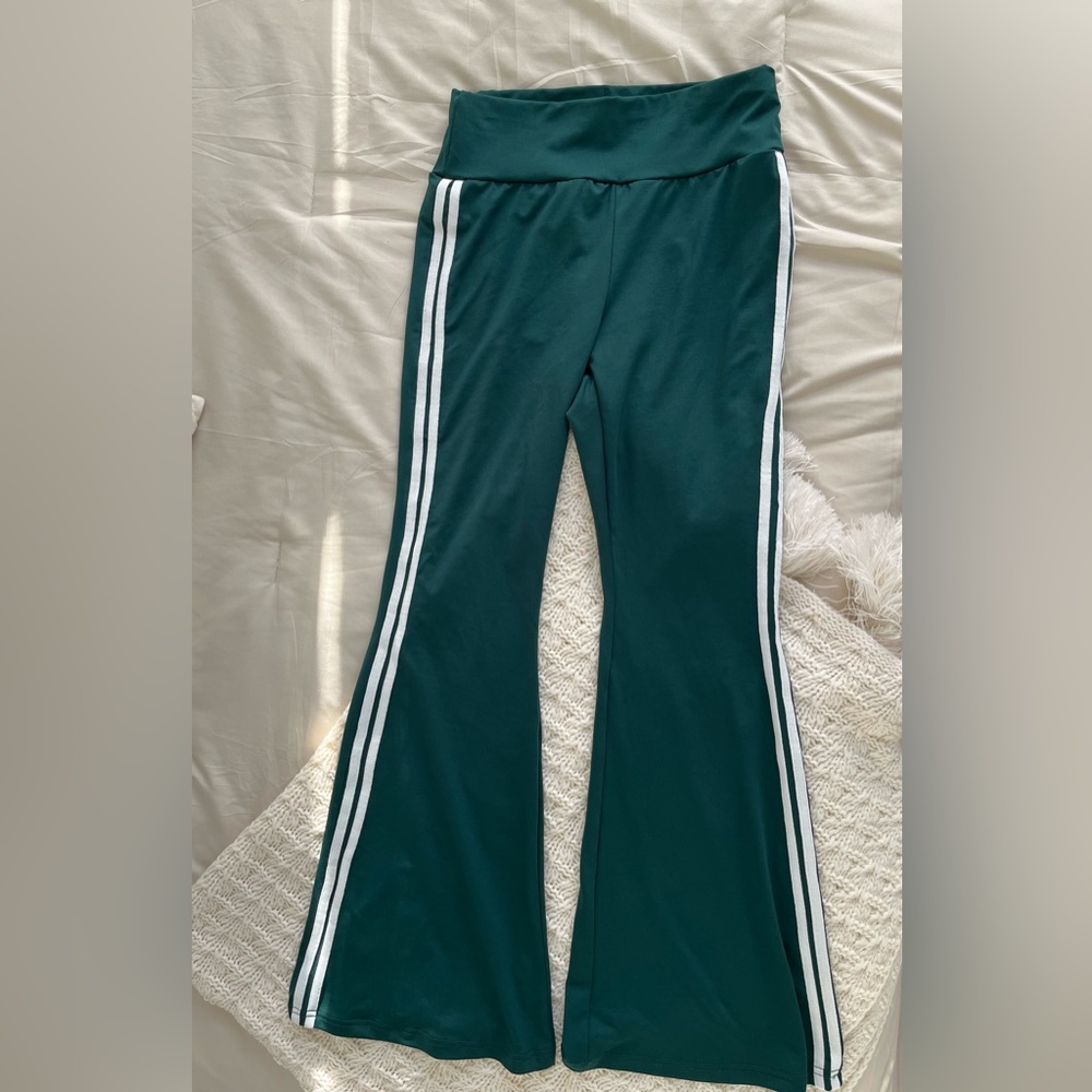 NEW Green Striped Yoga Pants